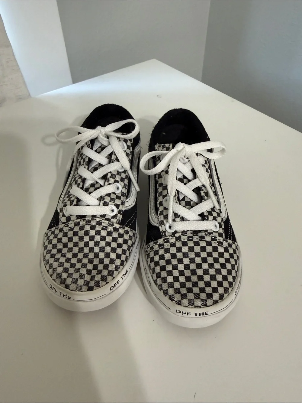 VANS Old Skool Black White Checkerboard Canvas Low Top Lace Up Sneaker Toddler10